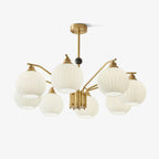 Lathenfern Brass Chandelier-Moonnatur