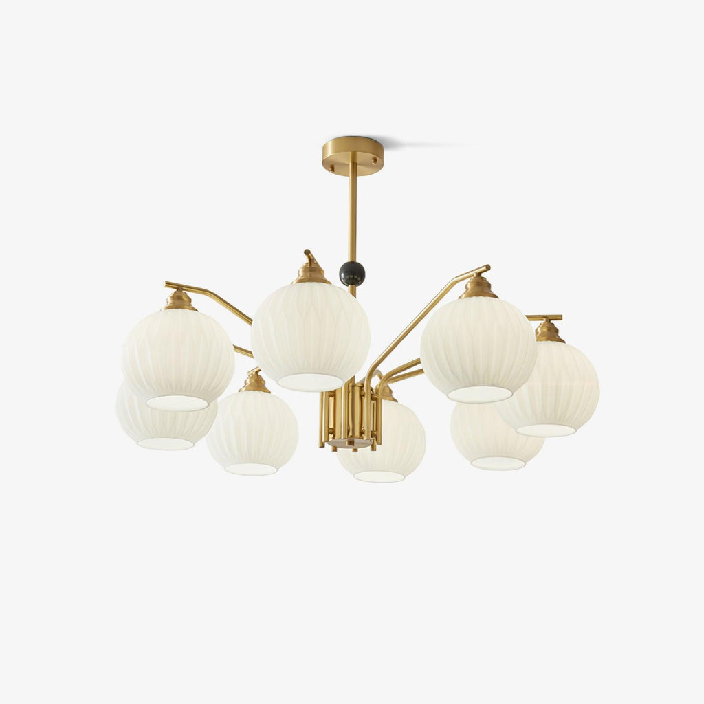 Lathenfern Brass Chandelier-Moonnatur