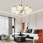 Lathenfern Brass Chandelier-Moonnatur