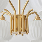 Lathenfern Brass Chandelier-Moonnatur