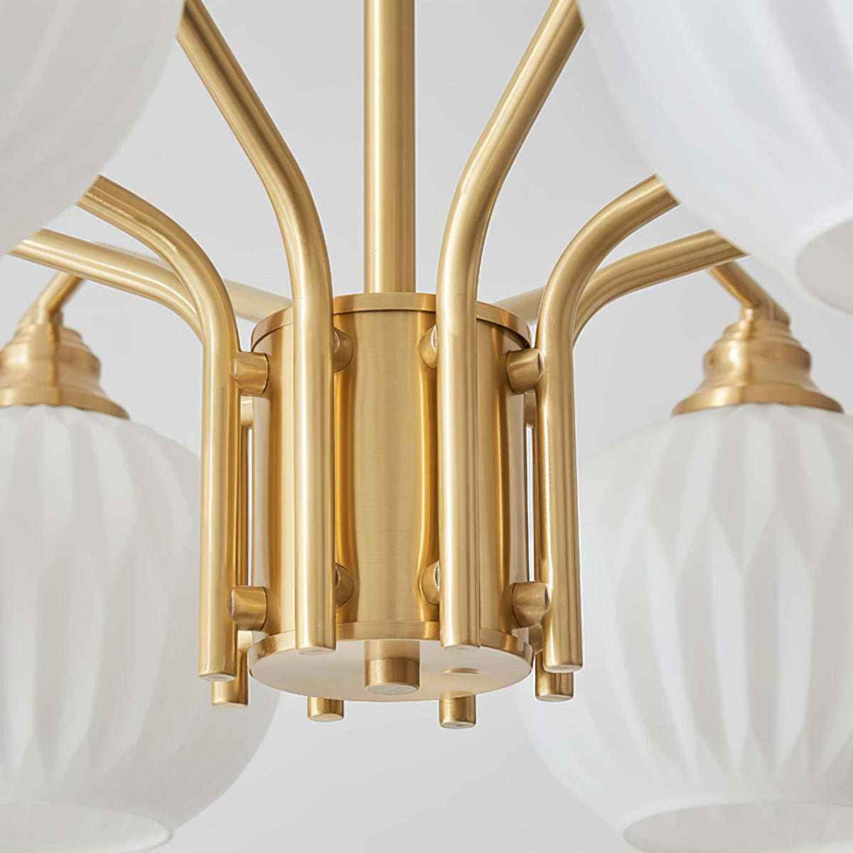 Lathenfern Brass Chandelier-Moonnatur