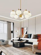 Lathenfern Brass Chandelier-Moonnatur