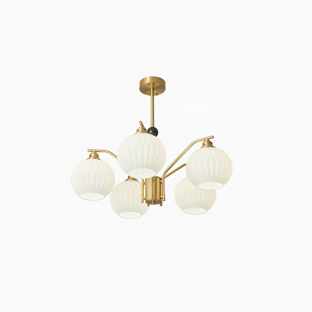 Lathenfern Brass Chandelier-Moonnatur