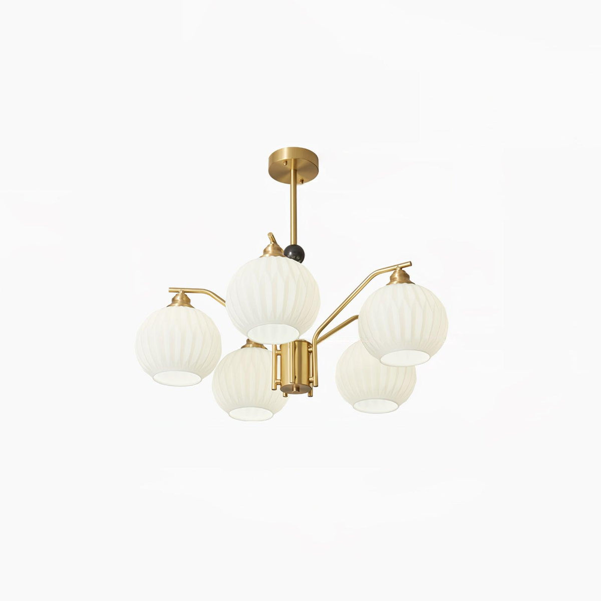 Lathenfern Brass Chandelier-Moonnatur