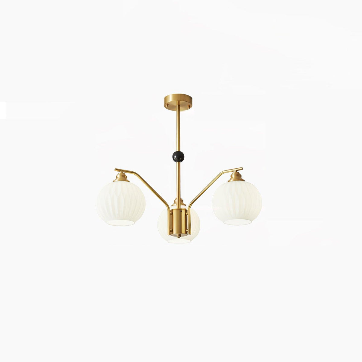 Lathenfern Brass Chandelier-Moonnatur