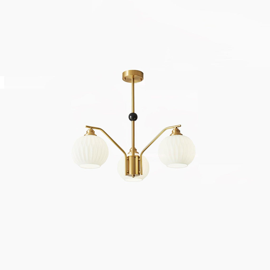Lathenfern Brass Chandelier-Moonnatur