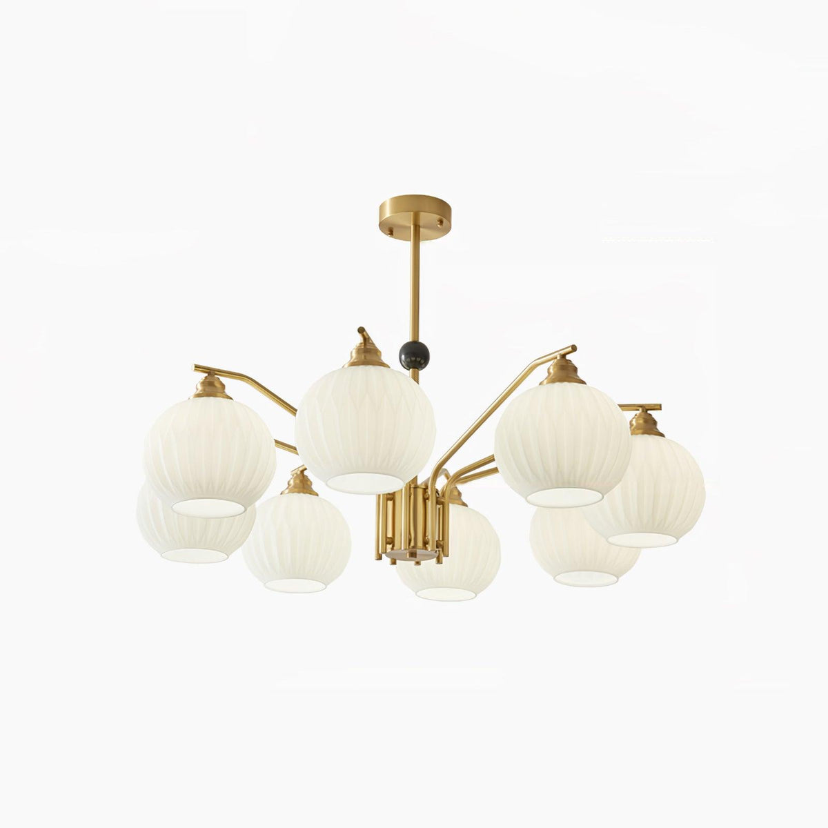 Lathenfern Brass Chandelier-Moonnatur