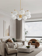 Lathenfern Brass Chandelier-Moonnatur