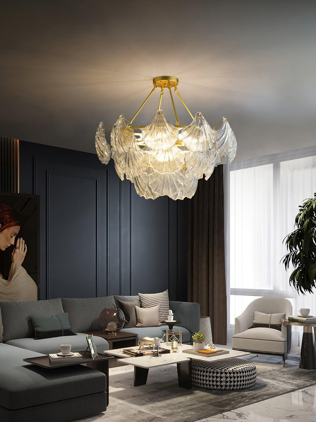 Ovelella Glass Ceiling Light-Moonnatur