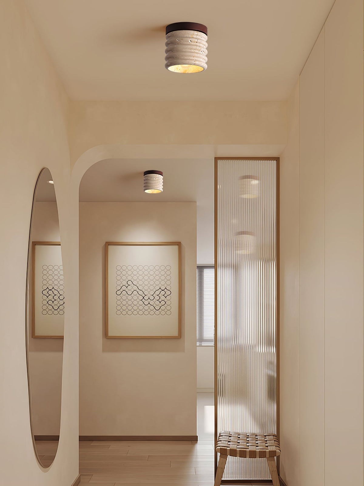 Haverelle Travertine Ceiling Light-Moonnatur