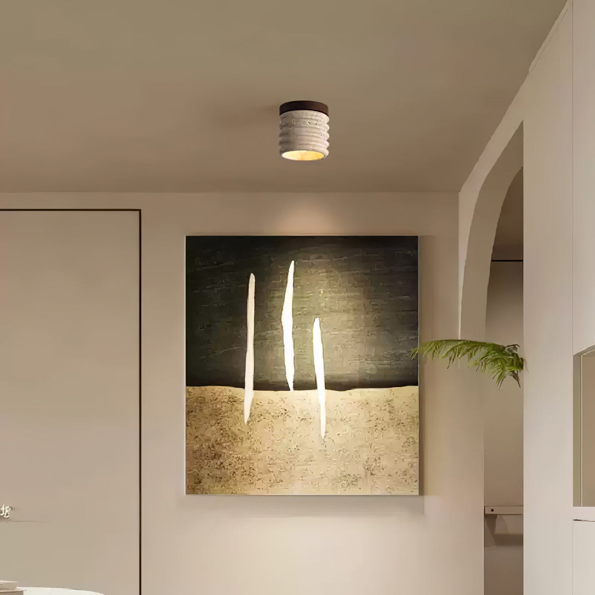 Haverelle Travertine Ceiling Light-Moonnatur
