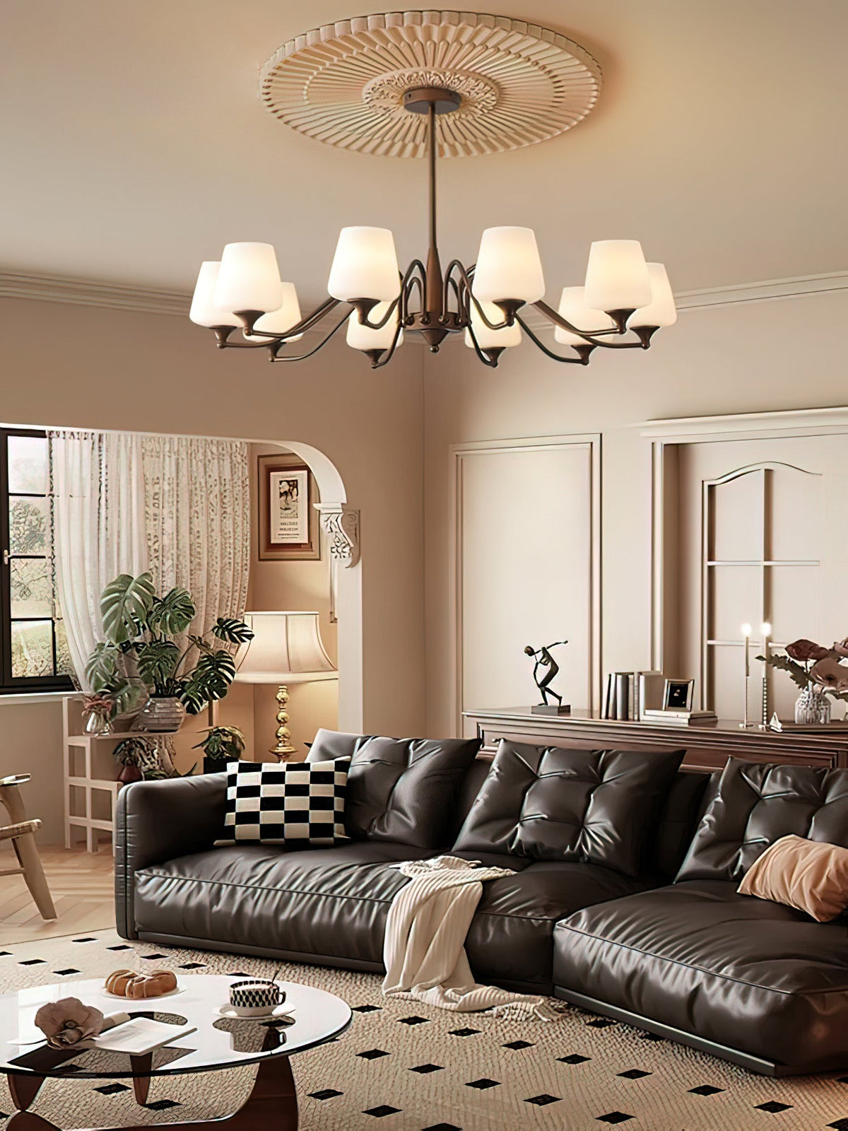 Larkune Glass Chandelier-Moonnatur