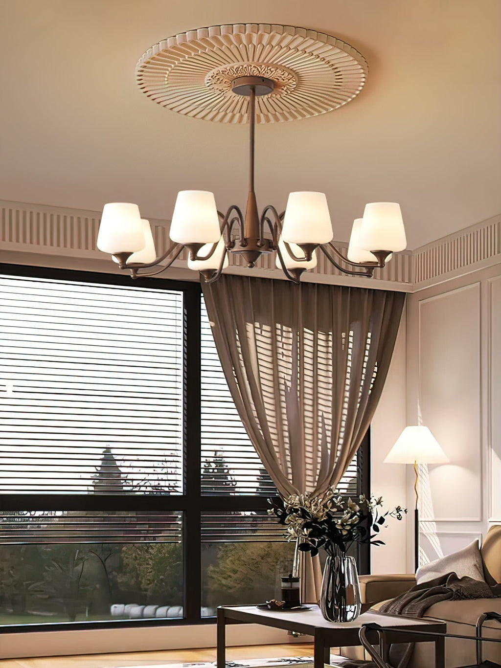 Larkune Glass Chandelier-Moonnatur