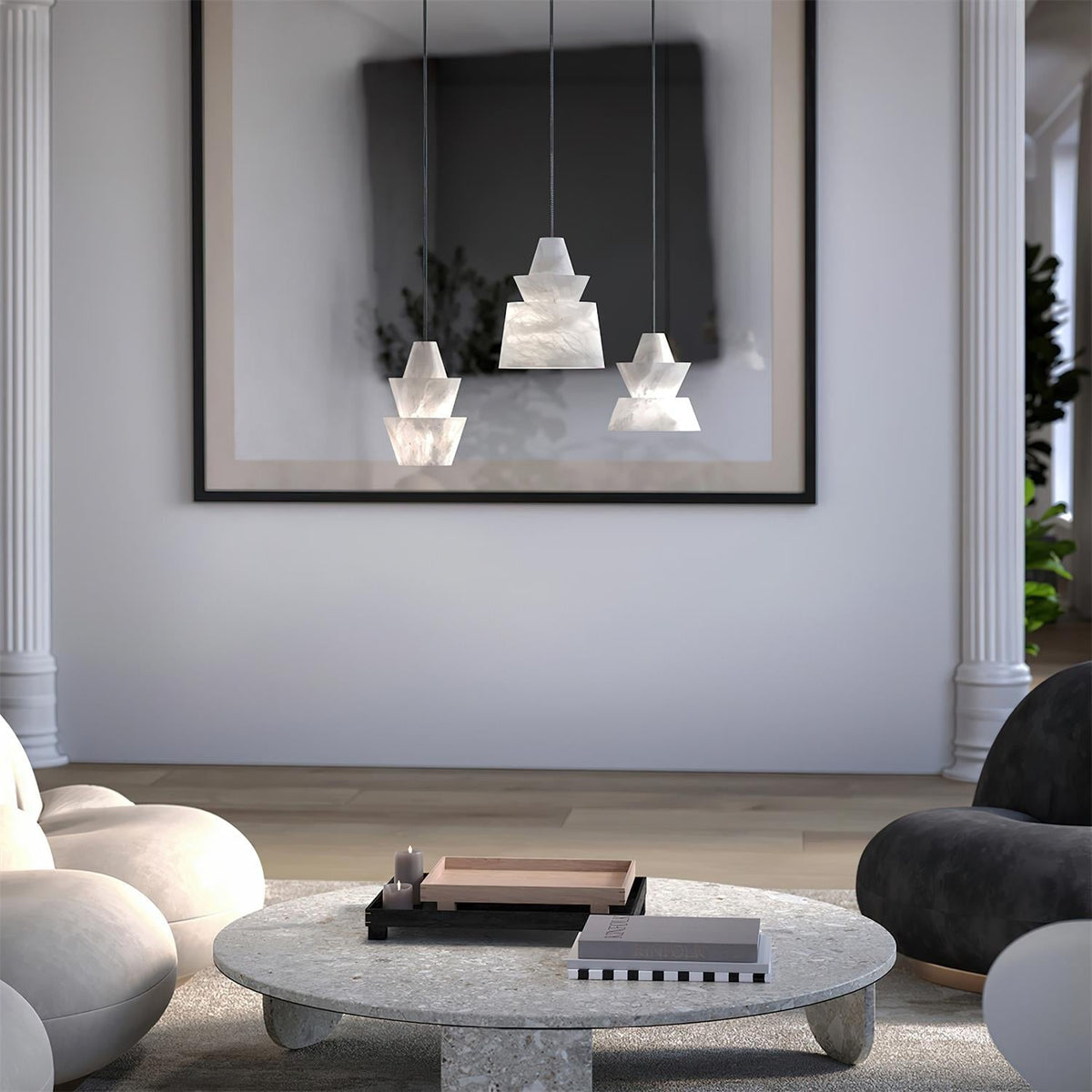 Larenelia Alabaster Pendant Light-Moonnatur