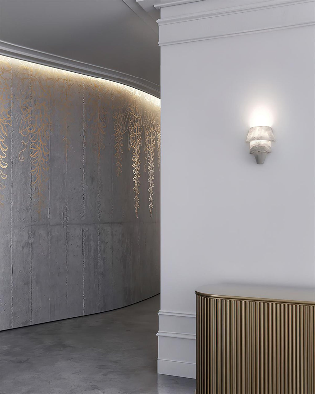 Orenlyn Alabaster Wall Light-Moonnatur