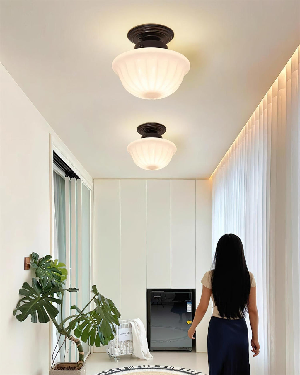 Hildenfern Glass Ceiling Light-Moonnatur