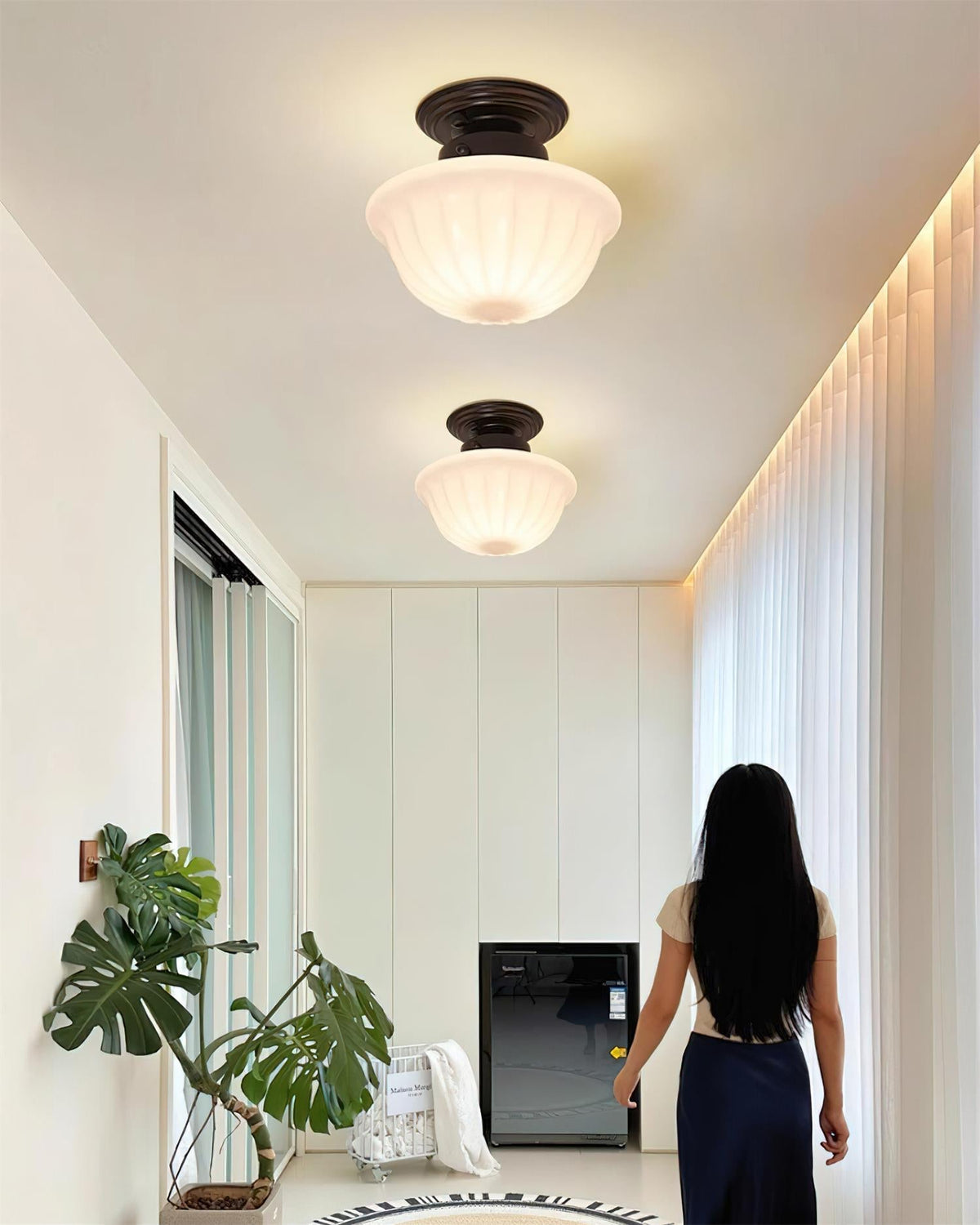 Hildenfern Glass Ceiling Light-Moonnatur