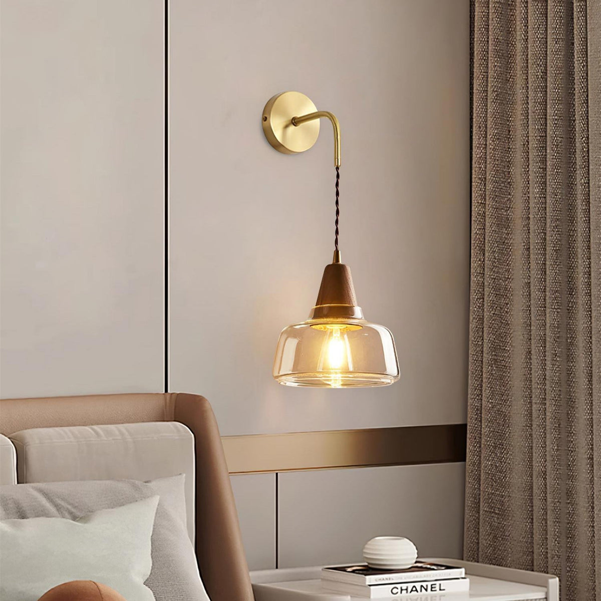 Lorrenara Glass Wall Light-Moonnatur