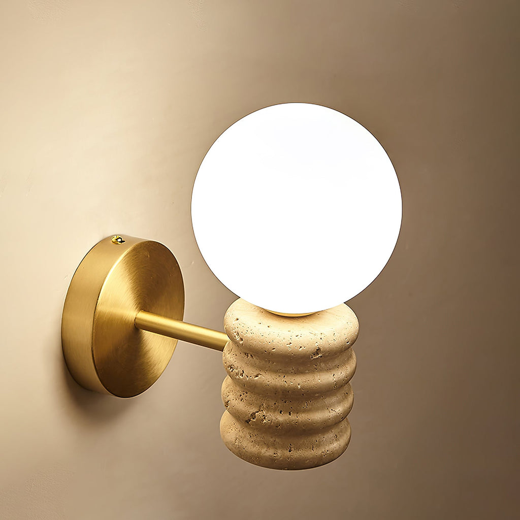 Marvenwren Travertine Wall Light-Moonnatur