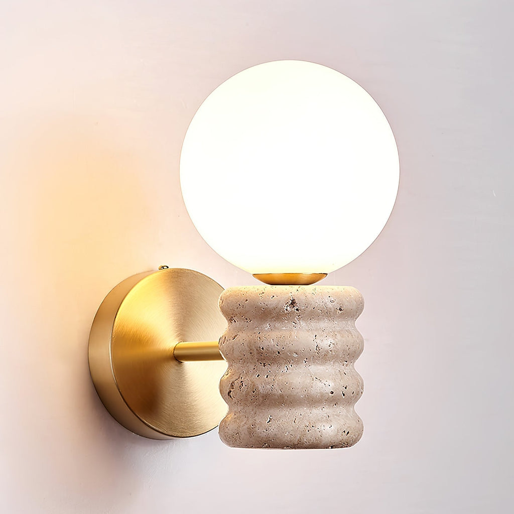 Marvenwren Travertine Wall Light-Moonnatur