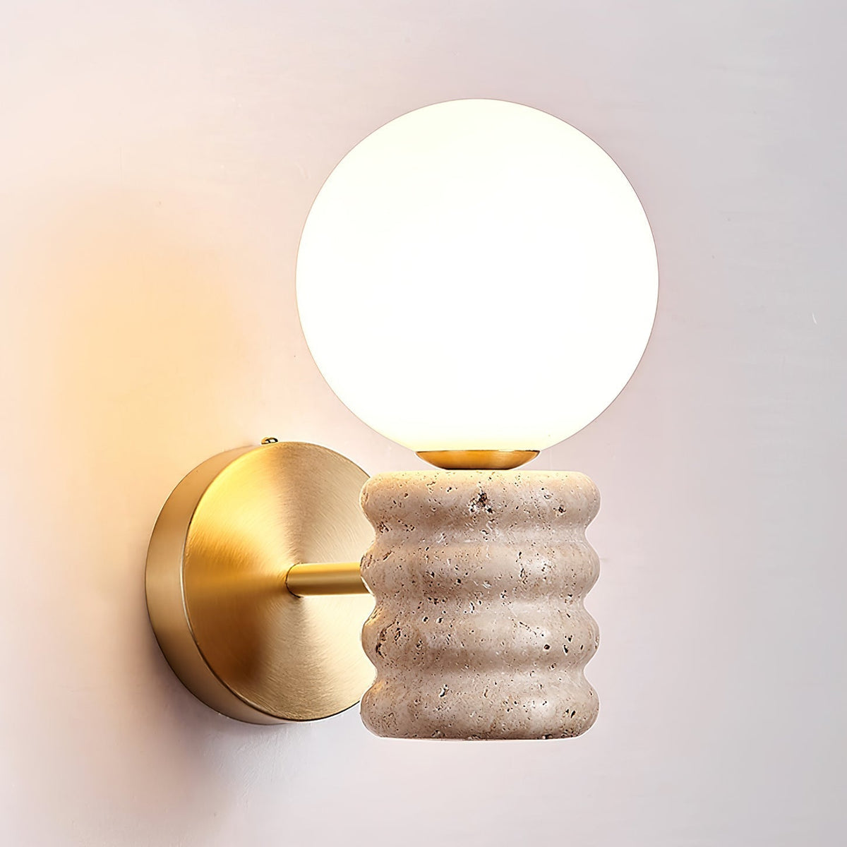 Marvenwren Travertine Wall Light-Moonnatur