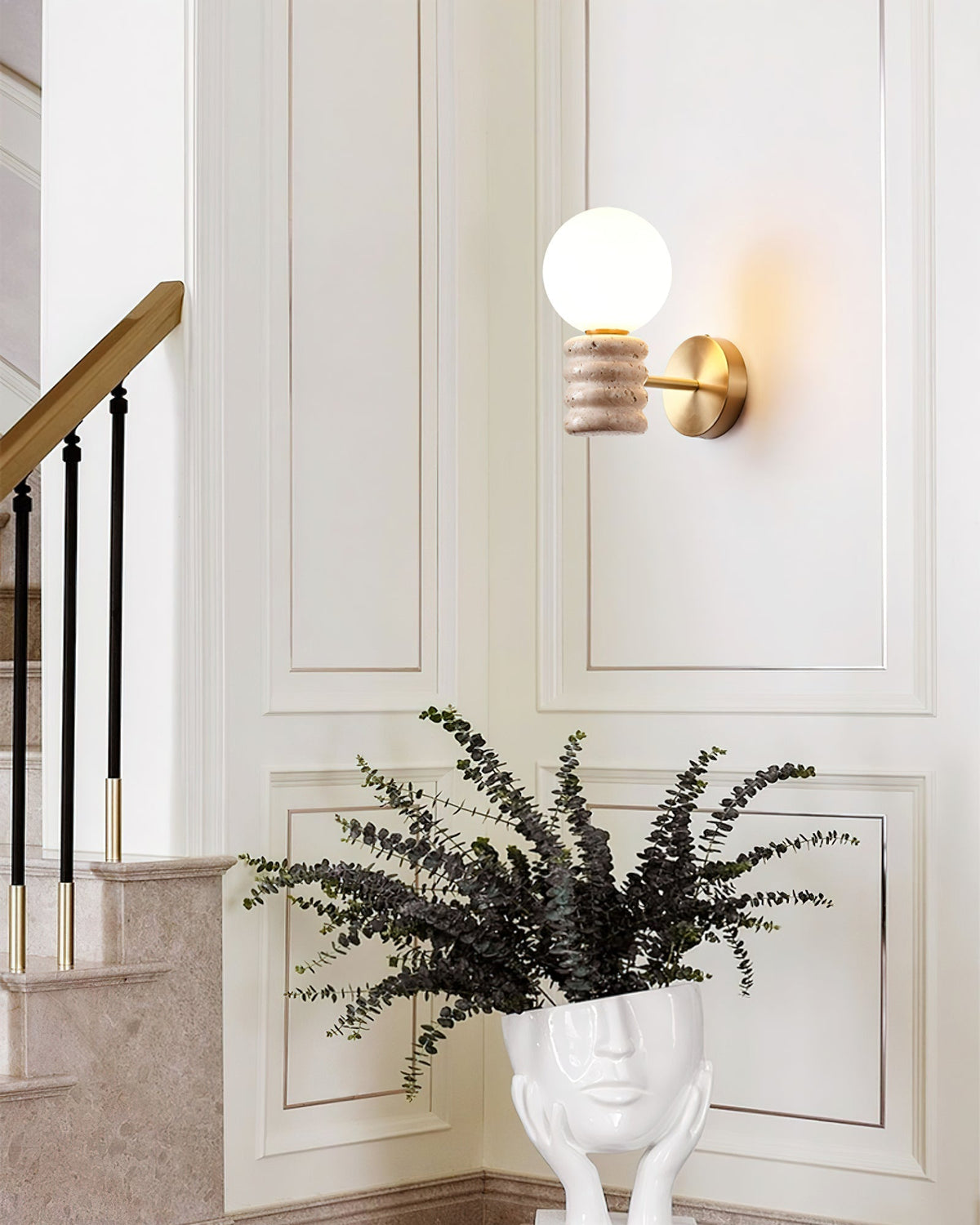 Marvenwren Travertine Wall Light-Moonnatur