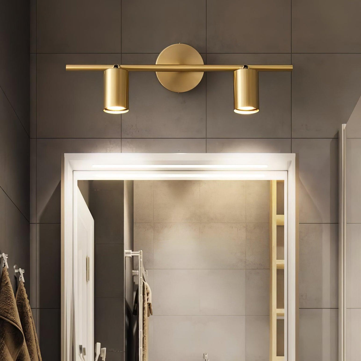 Zavelle Brass Spotlight Wall Light-Moonnatur