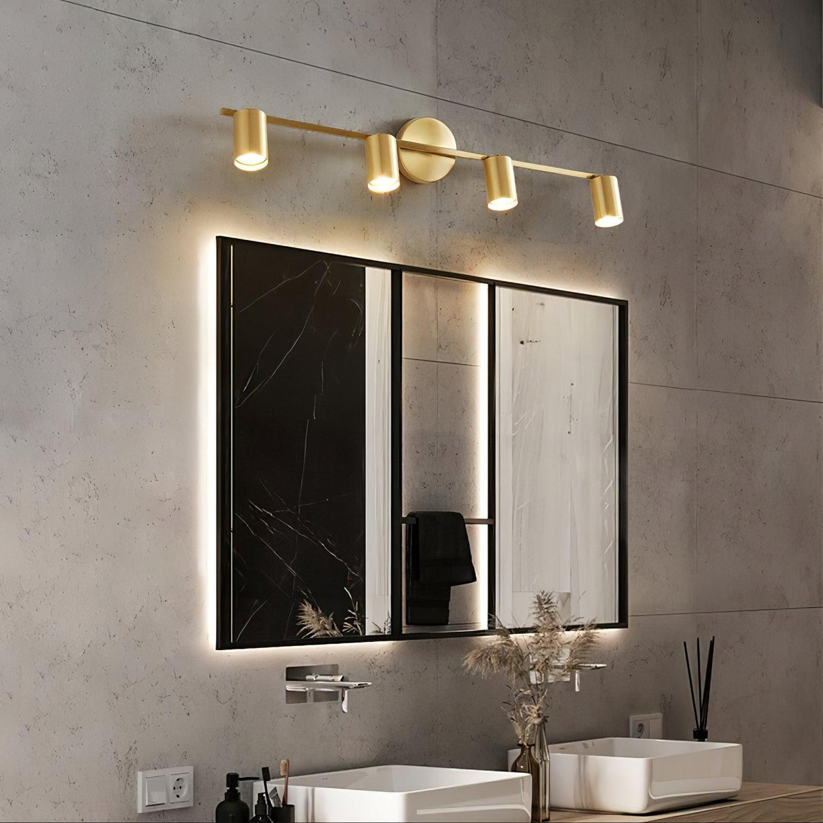 Zavelle Brass Spotlight Wall Light-Moonnatur