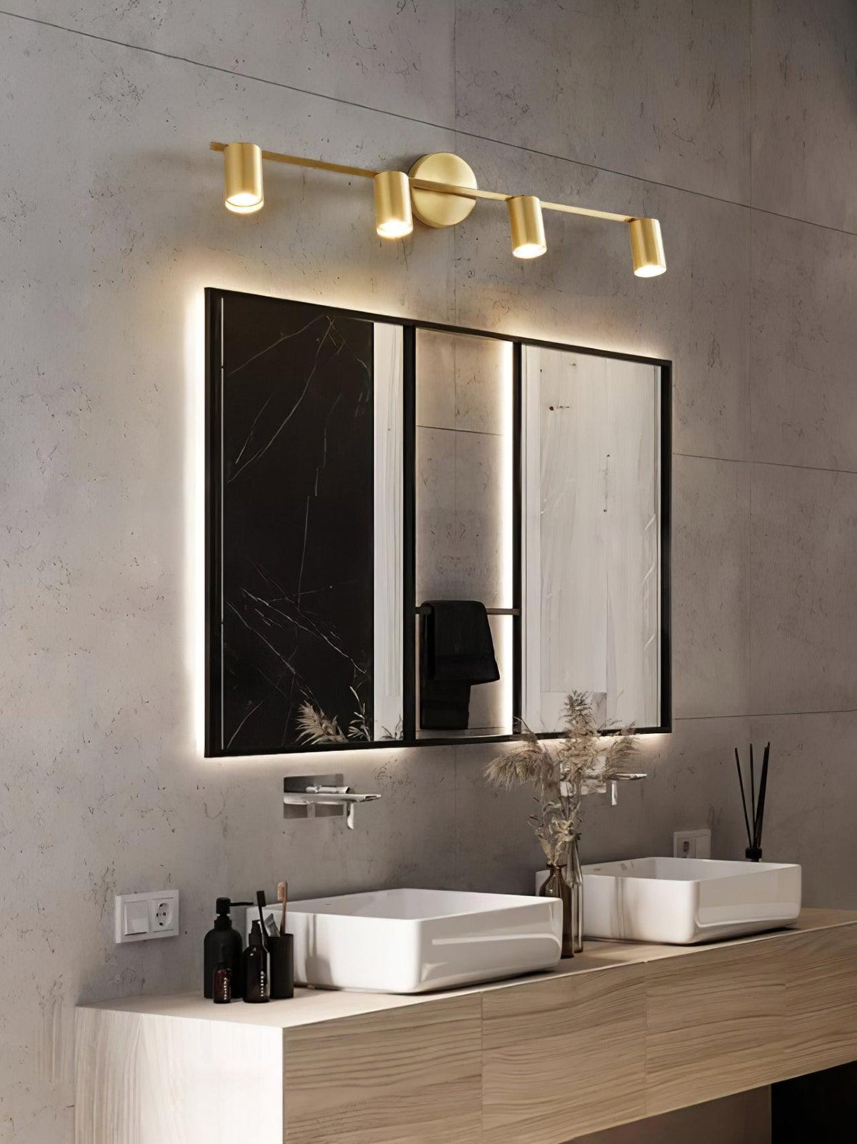 Zavelle Brass Spotlight Wall Light-Moonnatur
