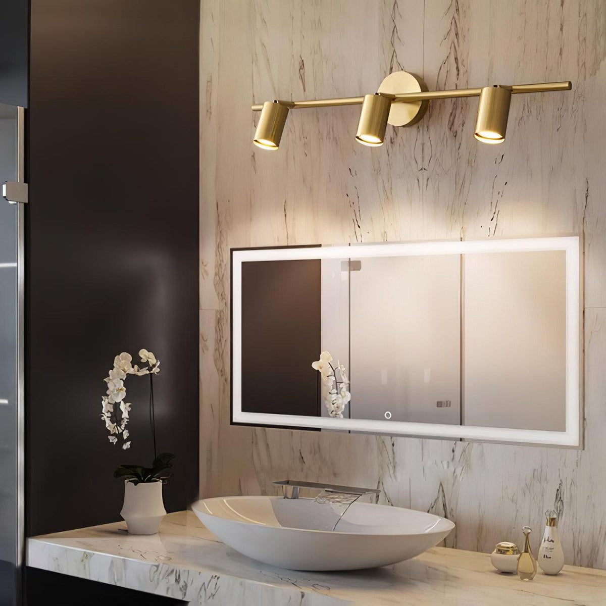 Zavelle Brass Spotlight Wall Light-Moonnatur