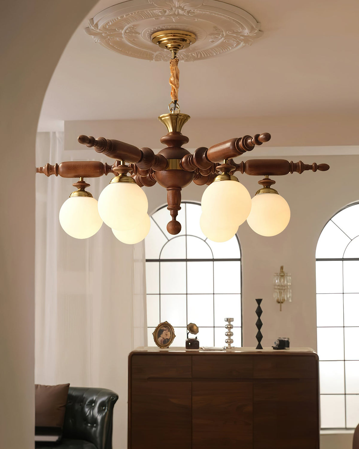 Silveneth Wood Chandelier-Moonnatur