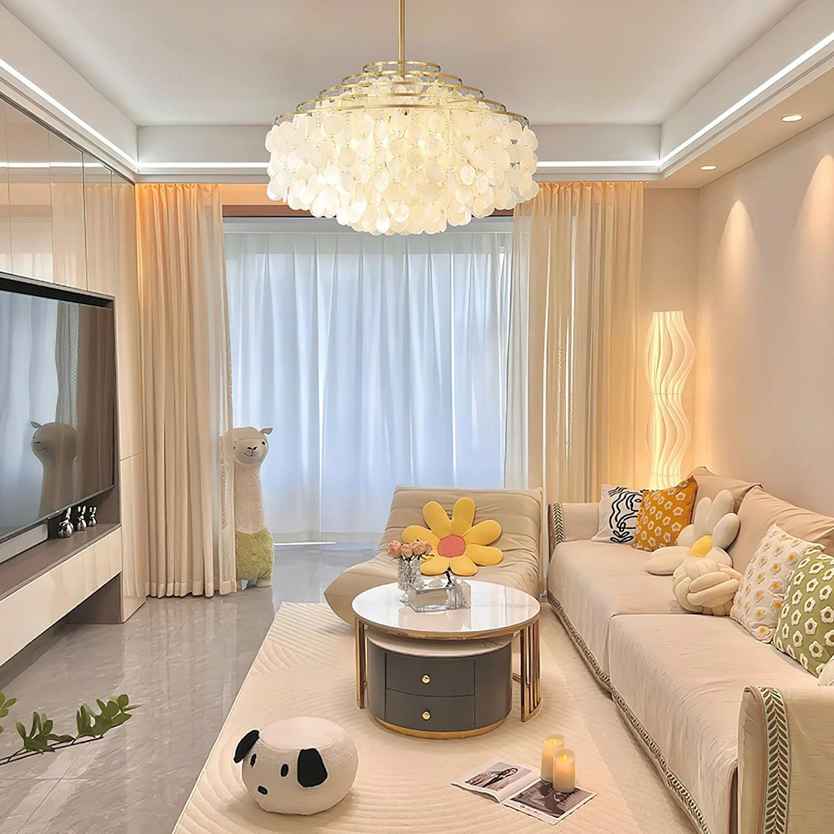 Faravel Shell Chandelier-Moonnatur
