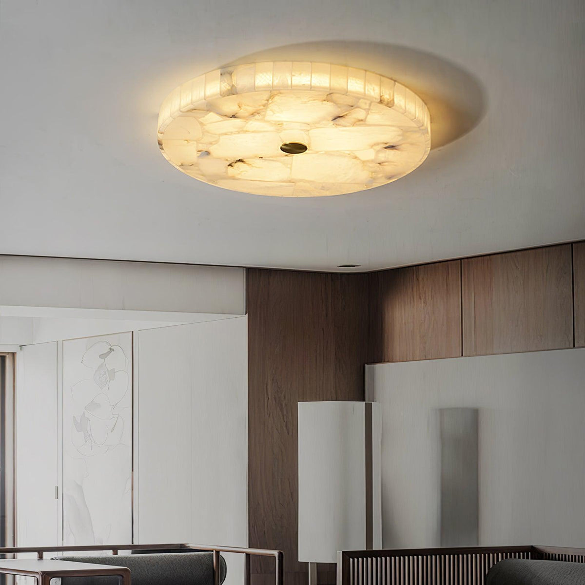 Sorrelrose Alabaster Ceiling Light-Moonnatur