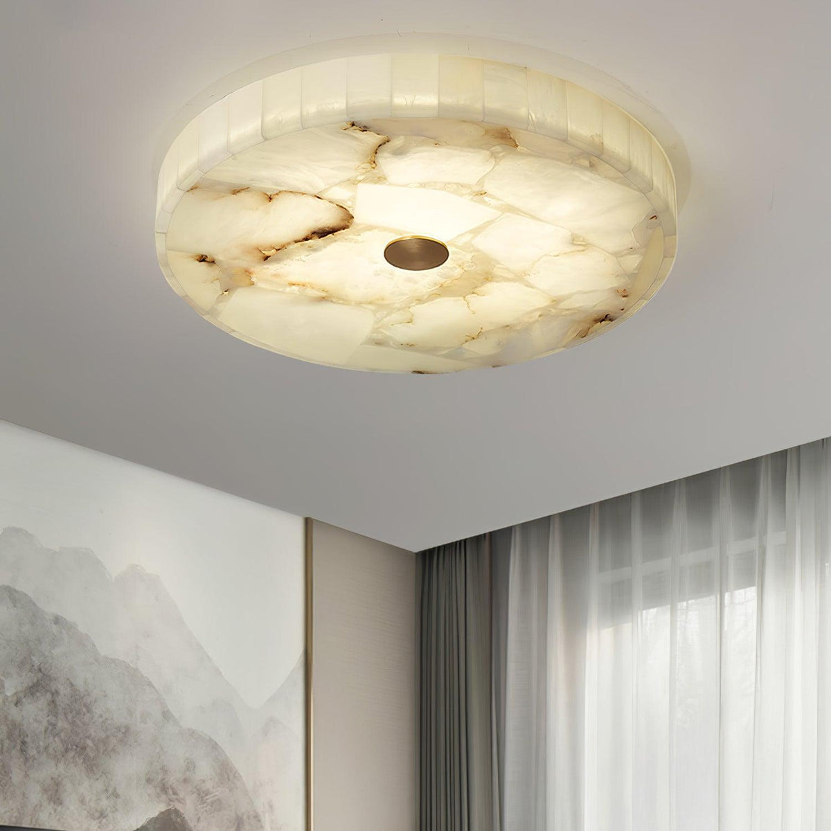 Sorrelrose Alabaster Ceiling Light-Moonnatur