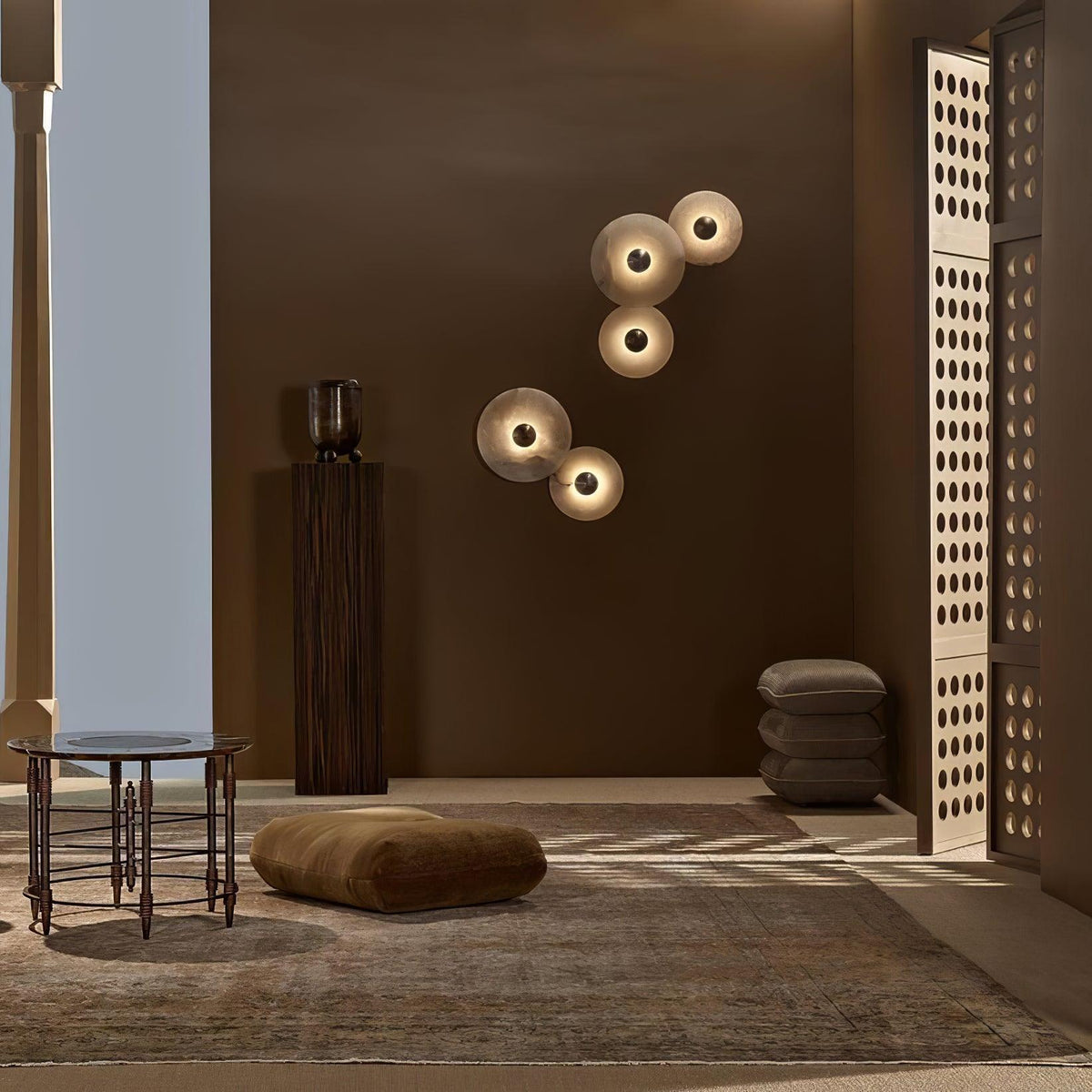 Kesterlynne Alabaster Wall Light-Moonnatur
