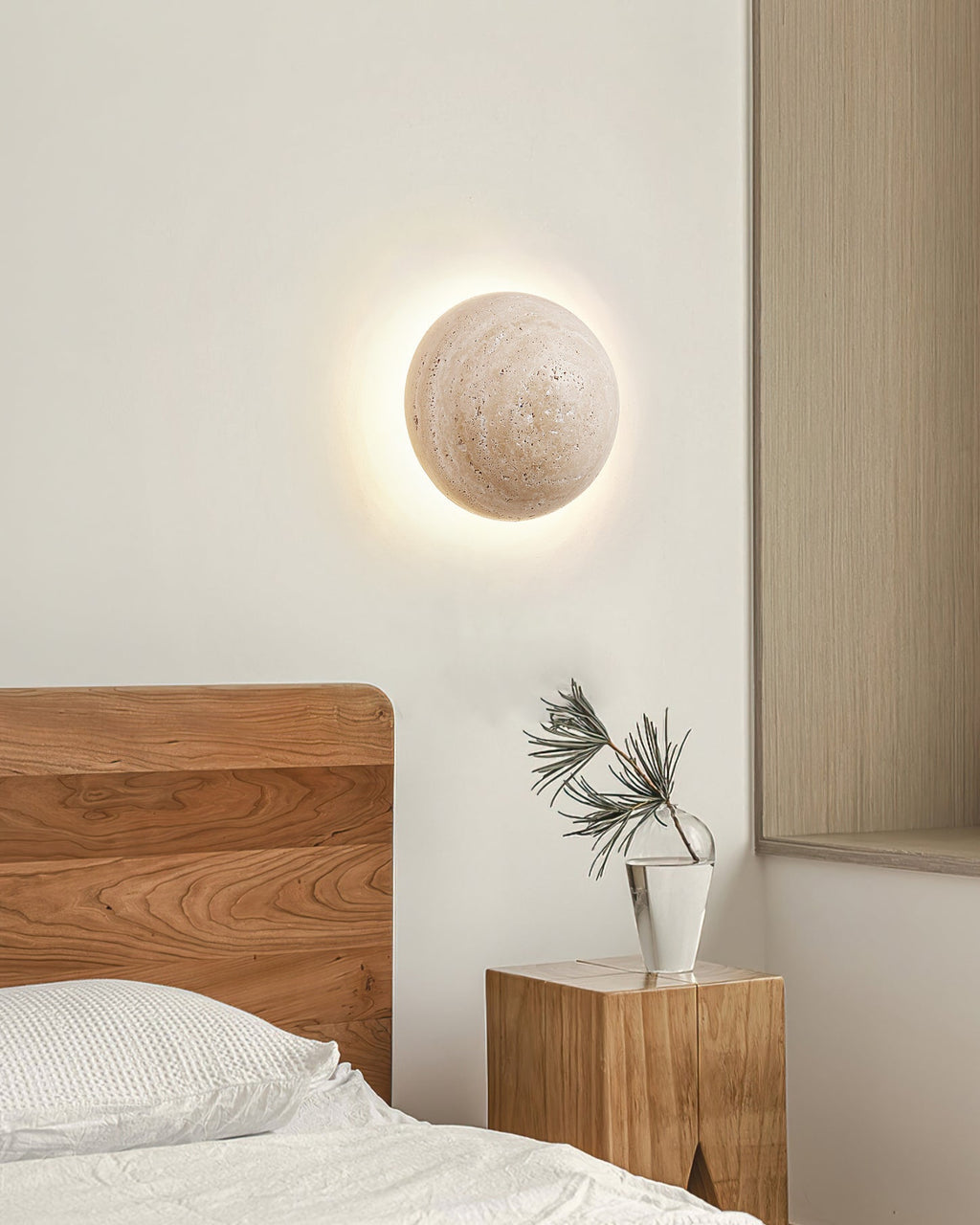 Aberfern Travertine Wall Light-Moonnatur