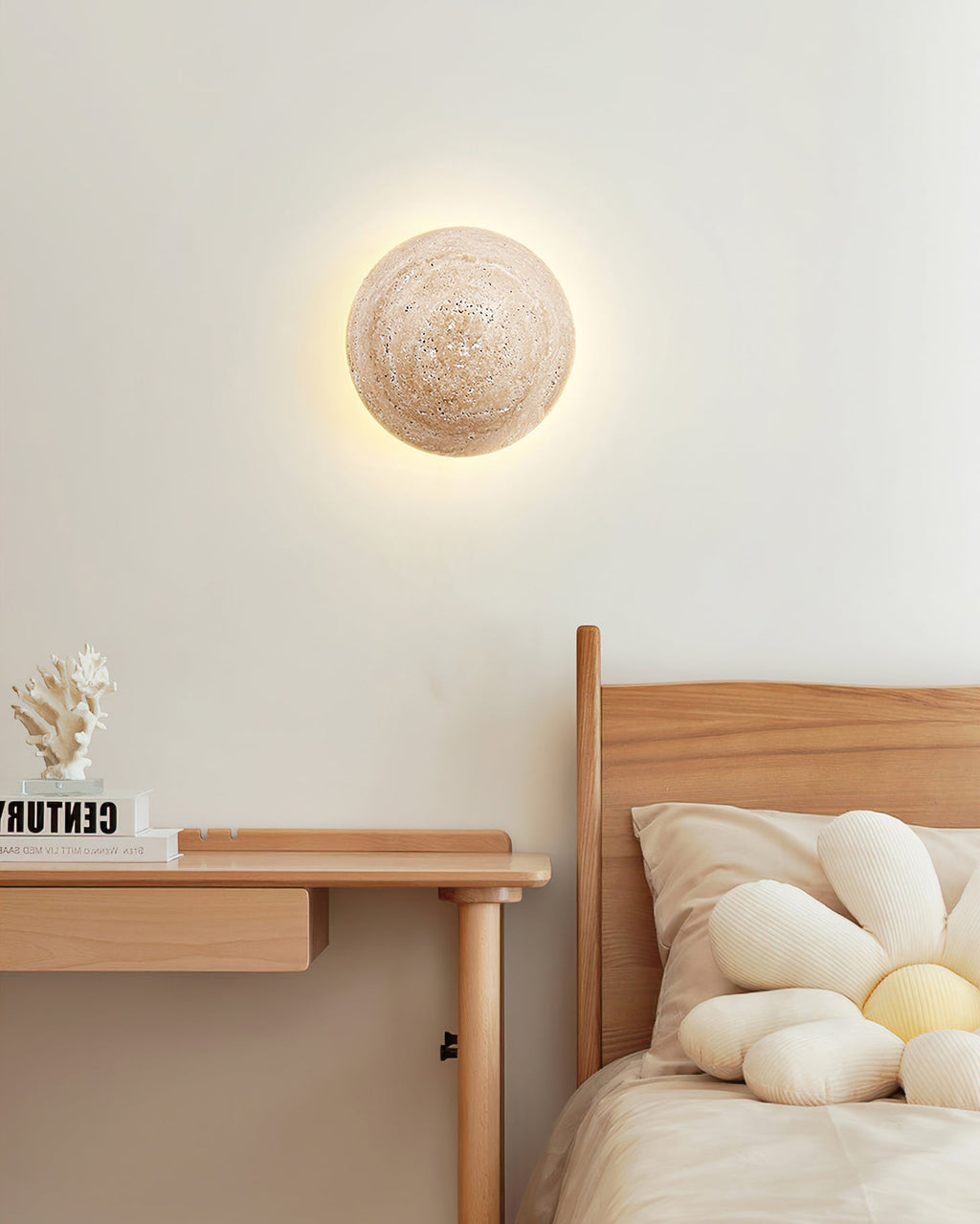 Aberfern Travertine Wall Light-Moonnatur