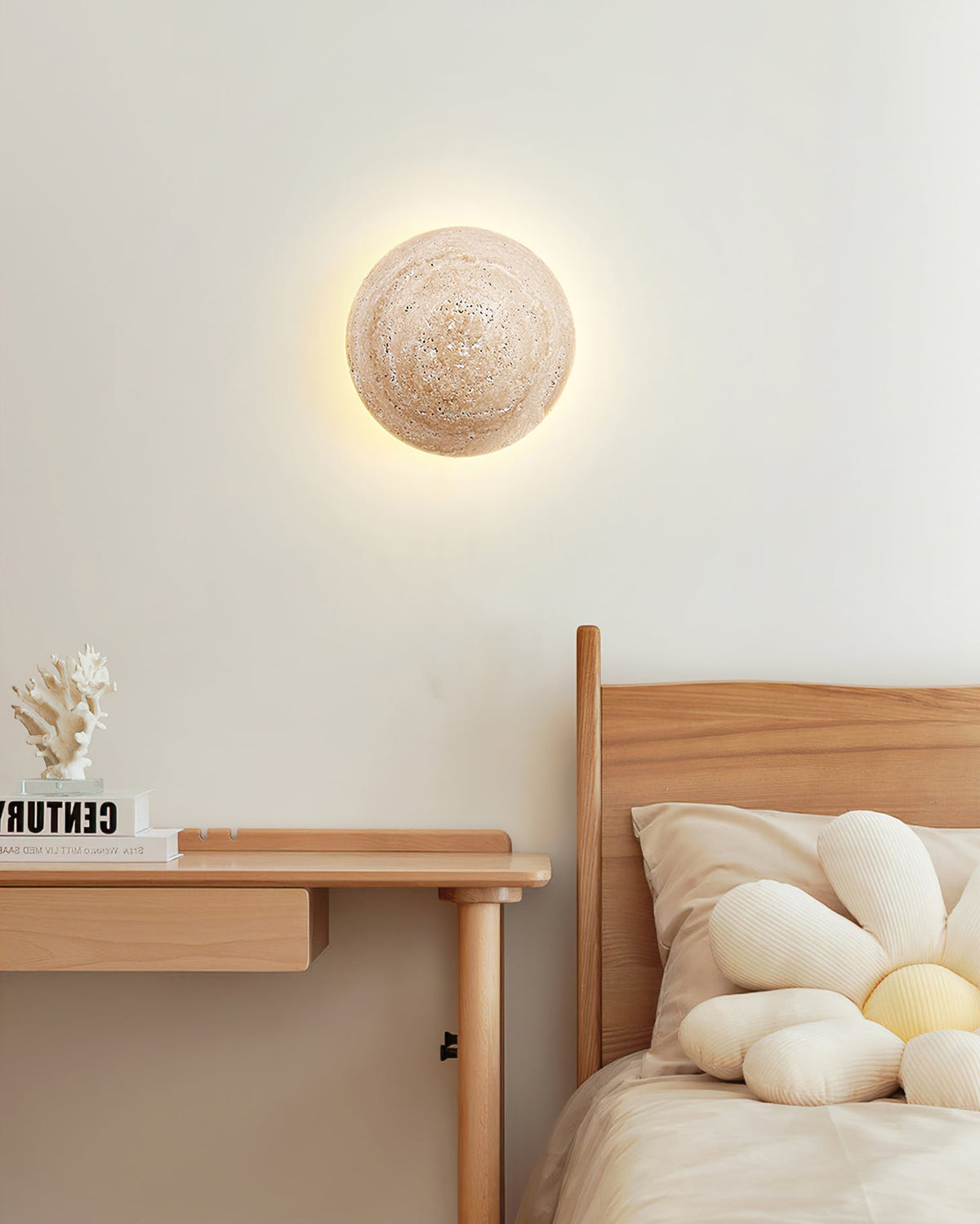 Aberfern Travertine Wall Light-Moonnatur