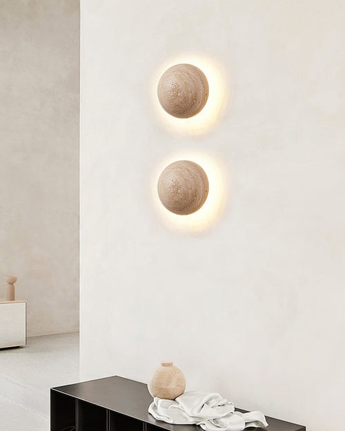 Aberfern Travertine Wall Light-Moonnatur