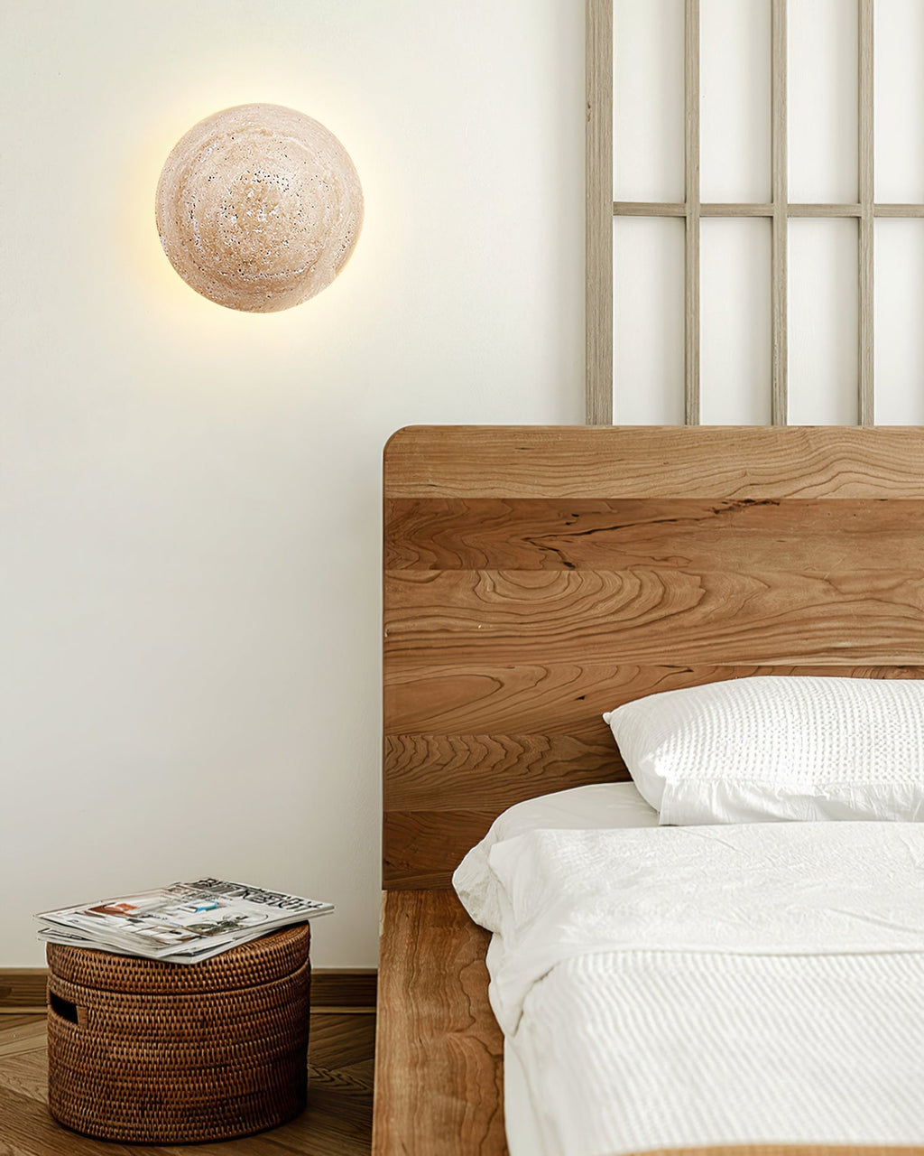 Aberfern Travertine Wall Light-Moonnatur
