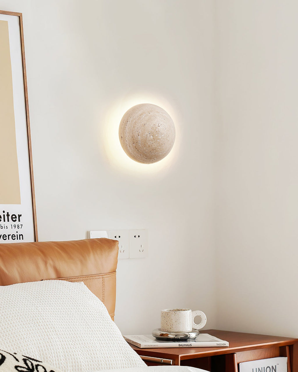 Aberfern Travertine Wall Light-Moonnatur