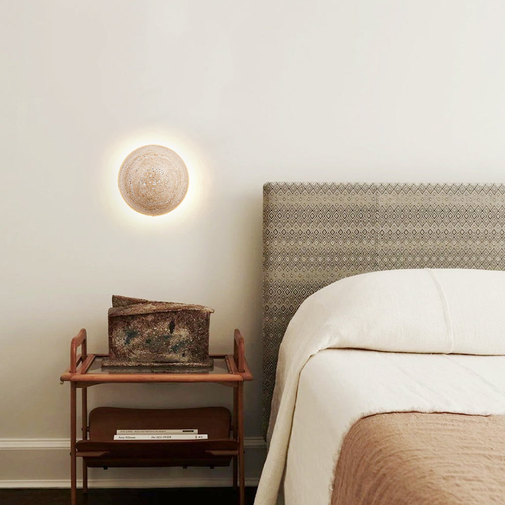 Aberfern Travertine Wall Light-Moonnatur