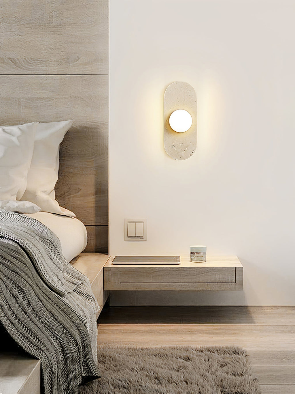 Yarrelcove Travertine Wall Light-Moonnatur