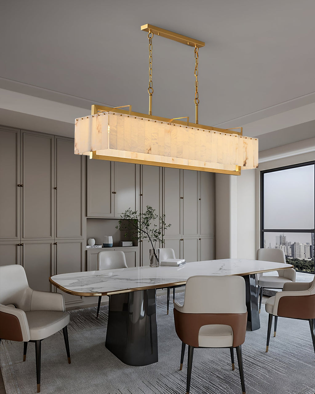 Yarrelbrook Alabaster Chandelier-Moonnatur
