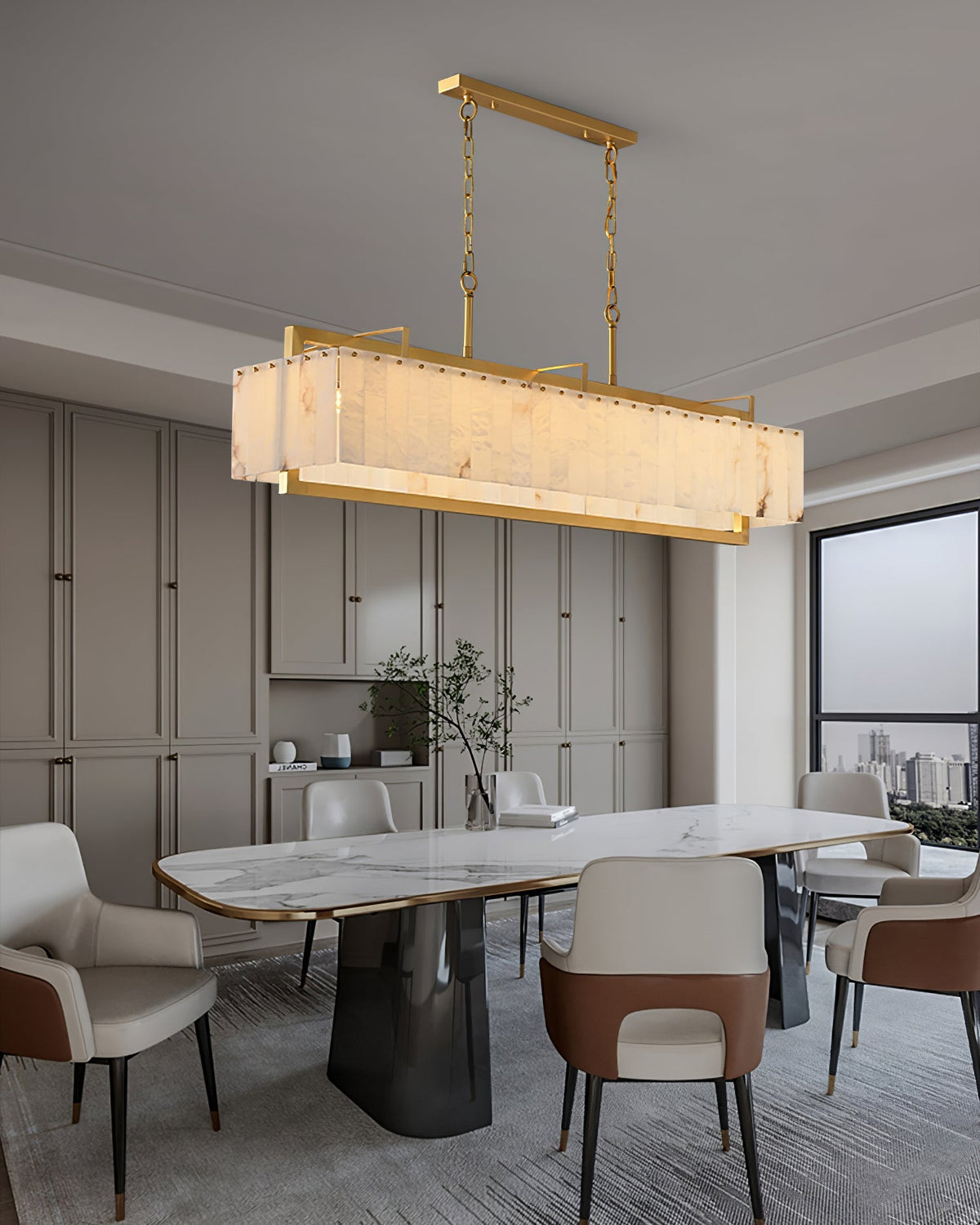 Yarrelbrook Alabaster Chandelier-Moonnatur