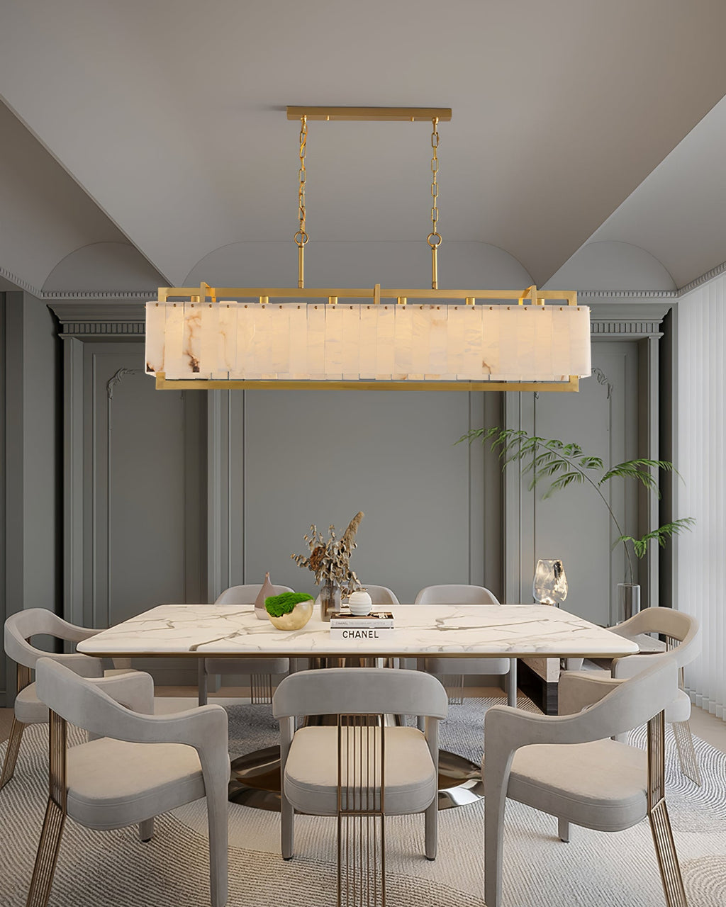 Yarrelbrook Alabaster Chandelier-Moonnatur
