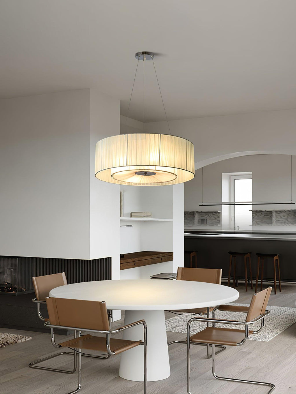 Langrenheath Fabric Pendant Light-Moonnatur
