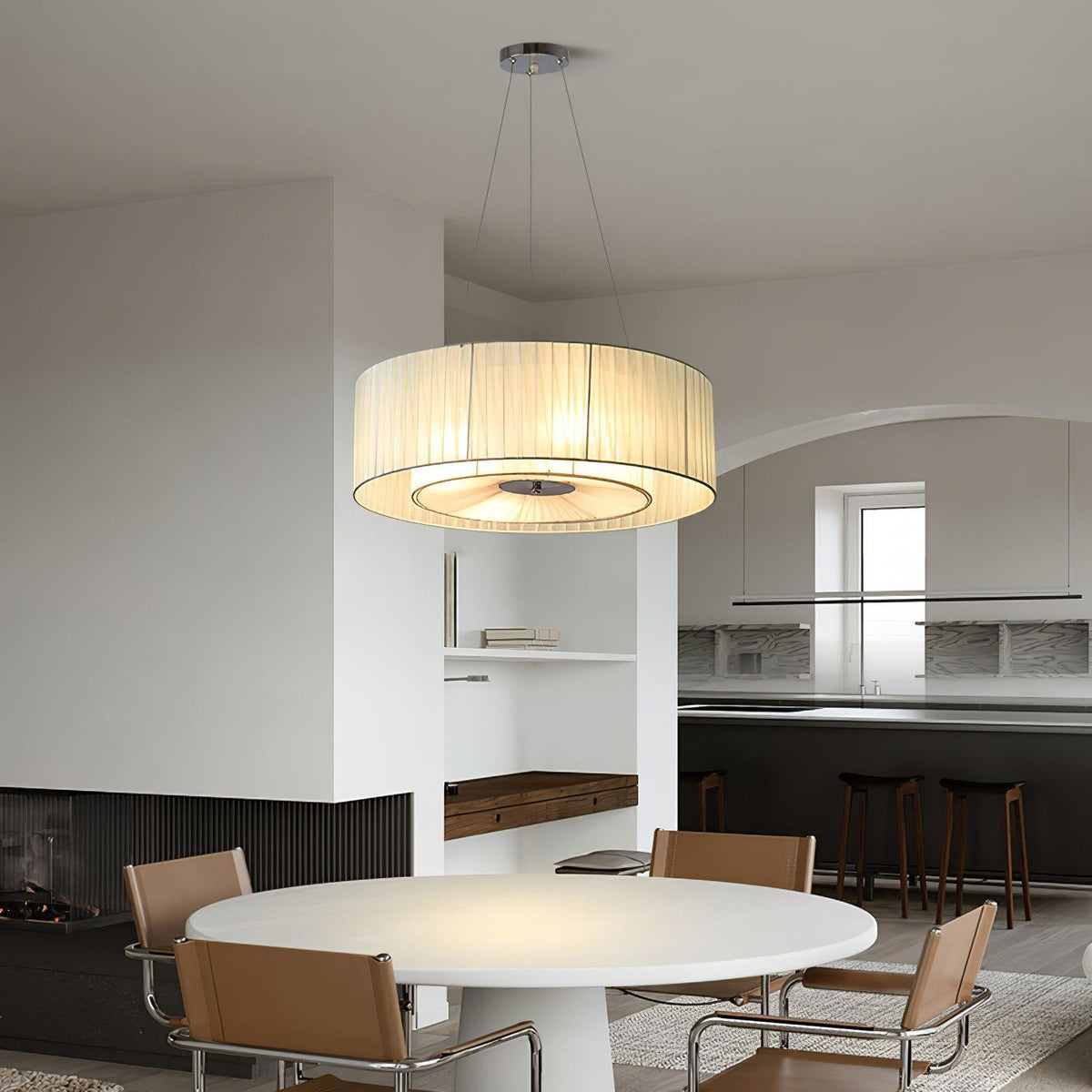 Langrenheath Fabric Pendant Light-Moonnatur