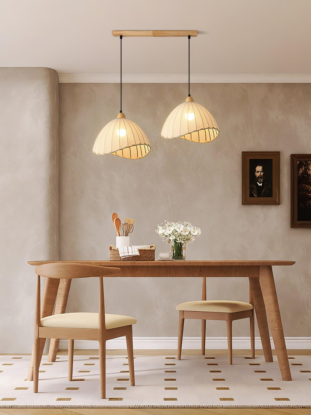 Venina Fabric Pendant Light-Moonnatur
