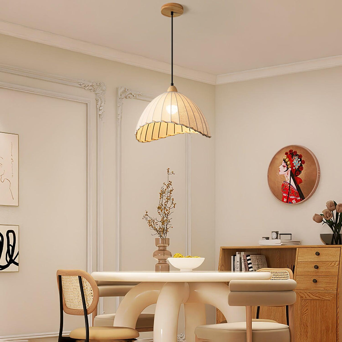 Venina Fabric Pendant Light-Moonnatur